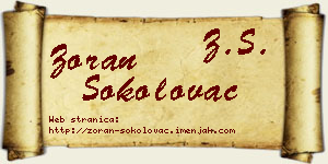 Zoran Sokolovac vizit kartica